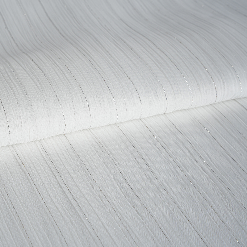 Crep din șifon de mătase argintiu 75D