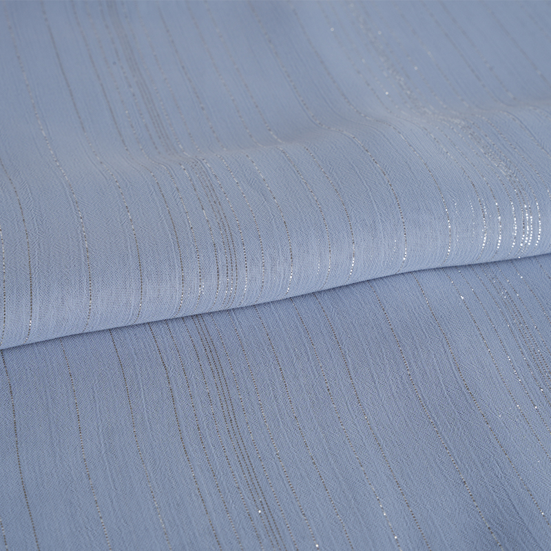 Crep din șifon de mătase argintiu neregulat 75D