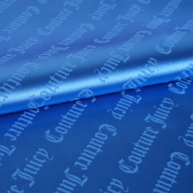 Țesătură jacquard cu litere din satin elastic 75D