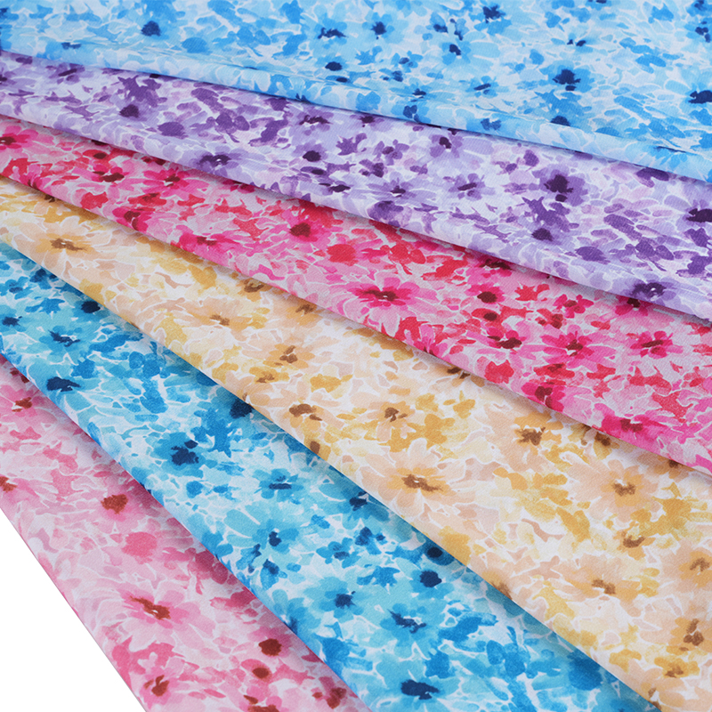 75D/18T țesătură cu imprimeu floral dezordonat