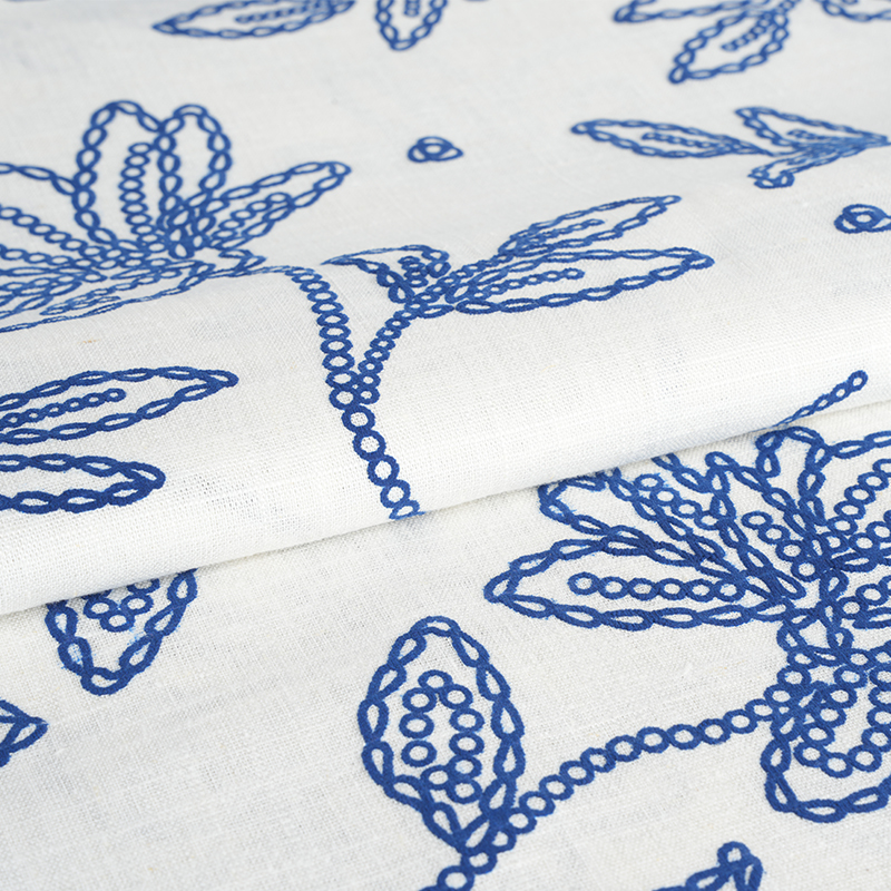 Țesătură cu imprimeu floral din spumă de in viscoză 12S