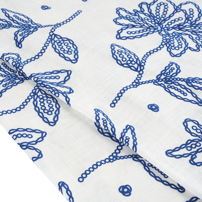 Țesătură cu imprimeu floral din spumă de in viscoză 12S