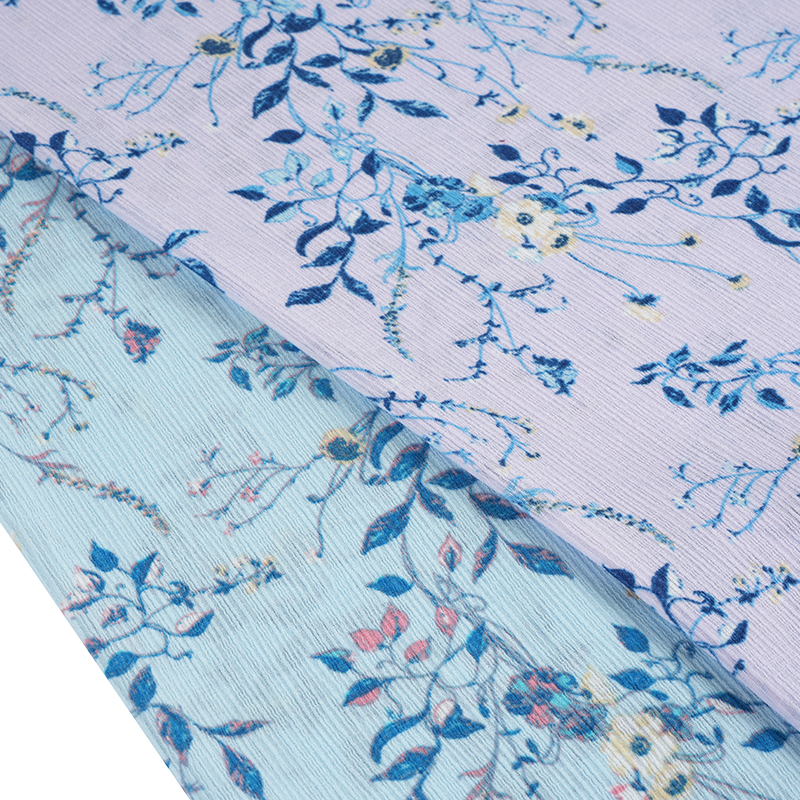 50*68 Compozit Silk Bark Crinkle Hibiscus Flower Watermark Fabric