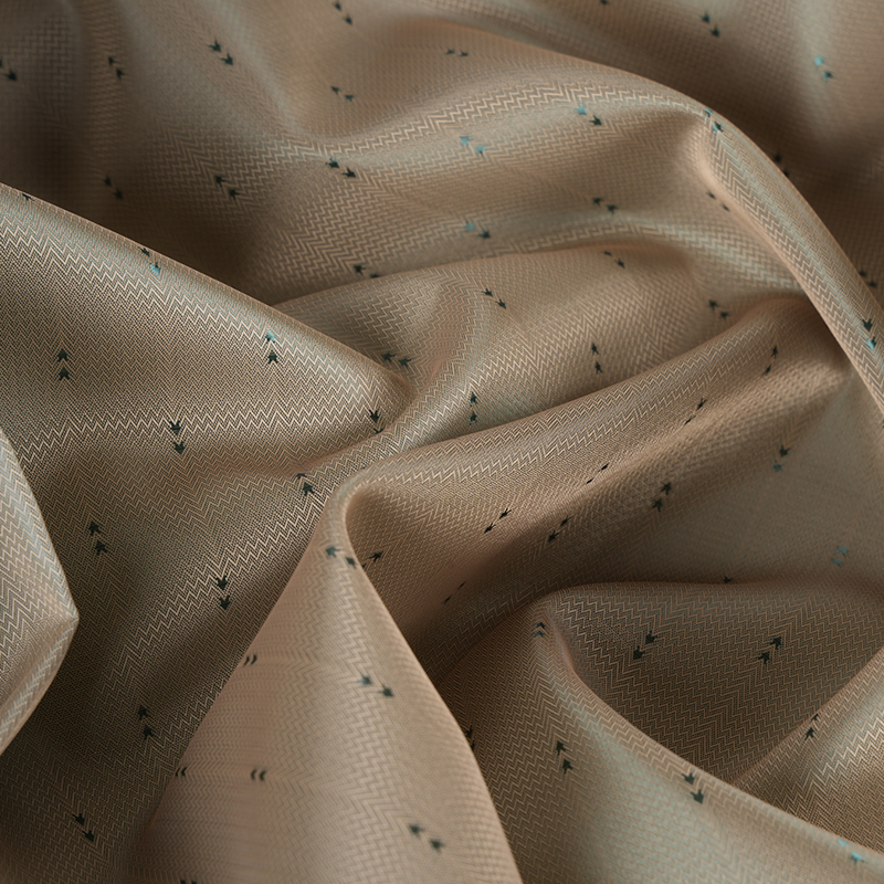 Jacquard cu dungi ondulate din filament alb din poliester